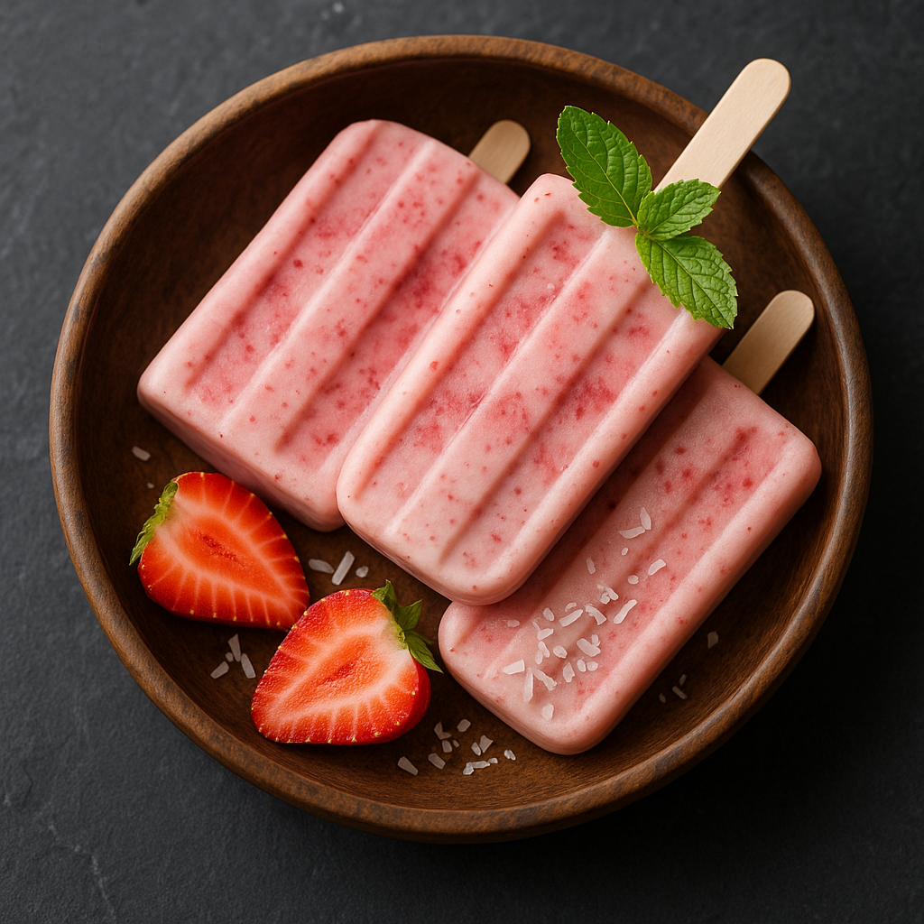 Strawberry Coconut Milk Popsicles
